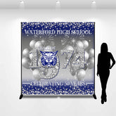 Lofaris Silver Diamonds Balloons Custom Class Reunion Backdrop